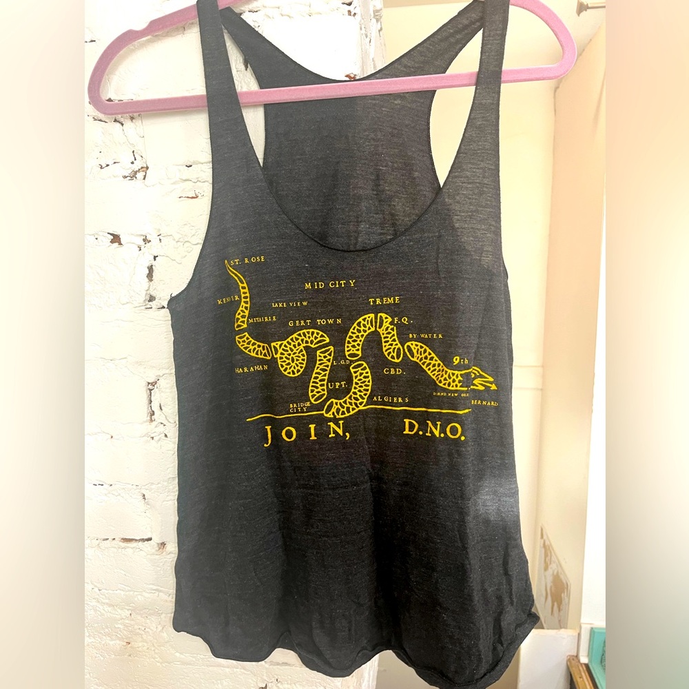 American Apparel Charcoal and Yellow Reptile Tank